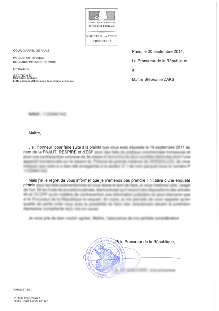 lettre type au procureur