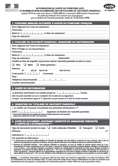lettre type autorisation de sortie du territoire