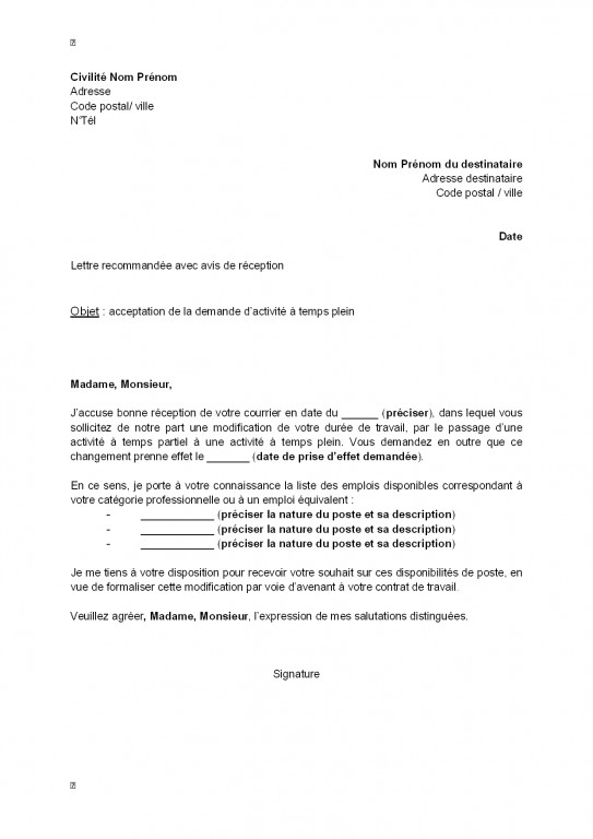 lettre type changement d'adresse gratuit