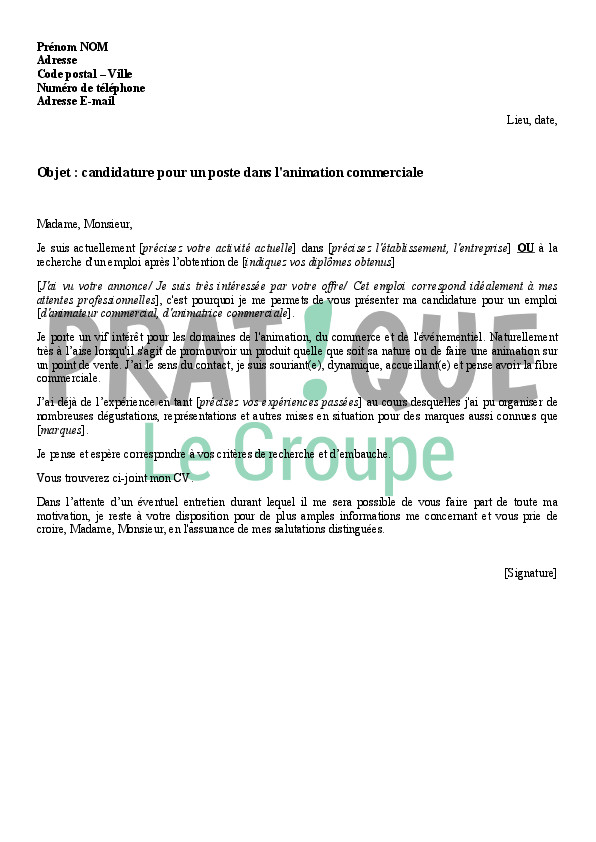 lettre type commerciale gratuite