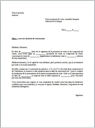 lettre type correspondance
