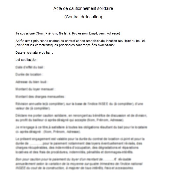 lettre type de caution