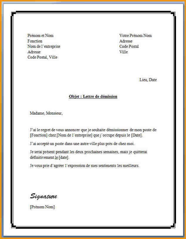 lettre type de preavis