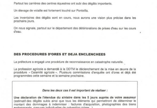 lettre type declaration de sinistre