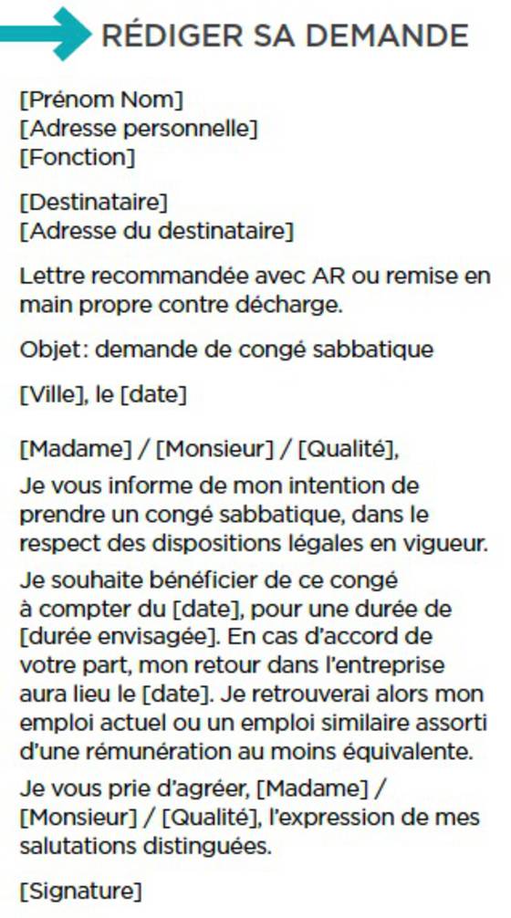 lettre type demande de conge sabbatique