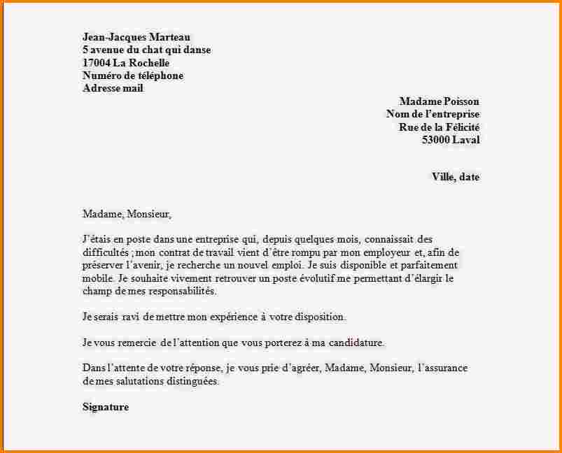 lettre type francais