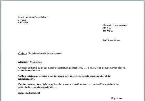 lettre type gratuit