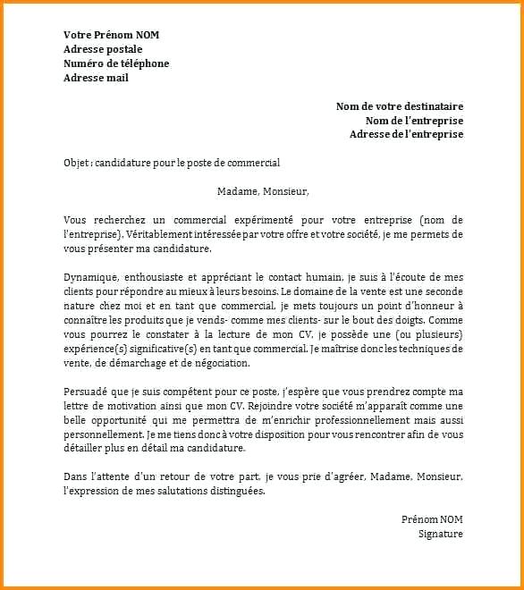 lettre type motivation