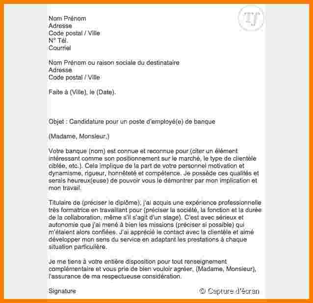 lettre type motivation