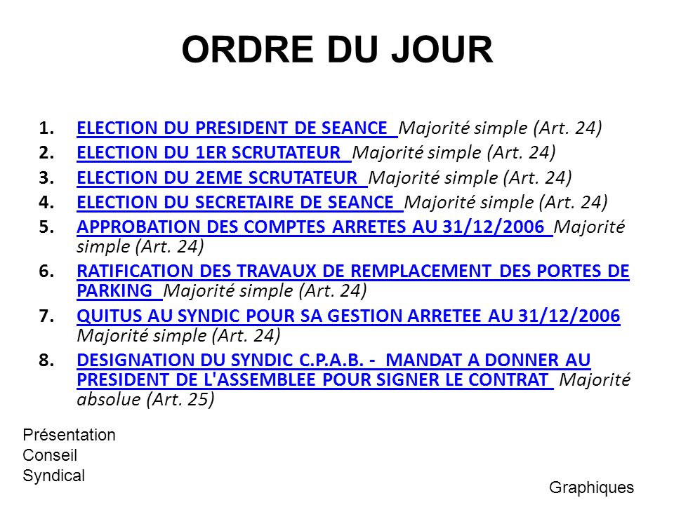 lettre type ordre du jour assemblee generale