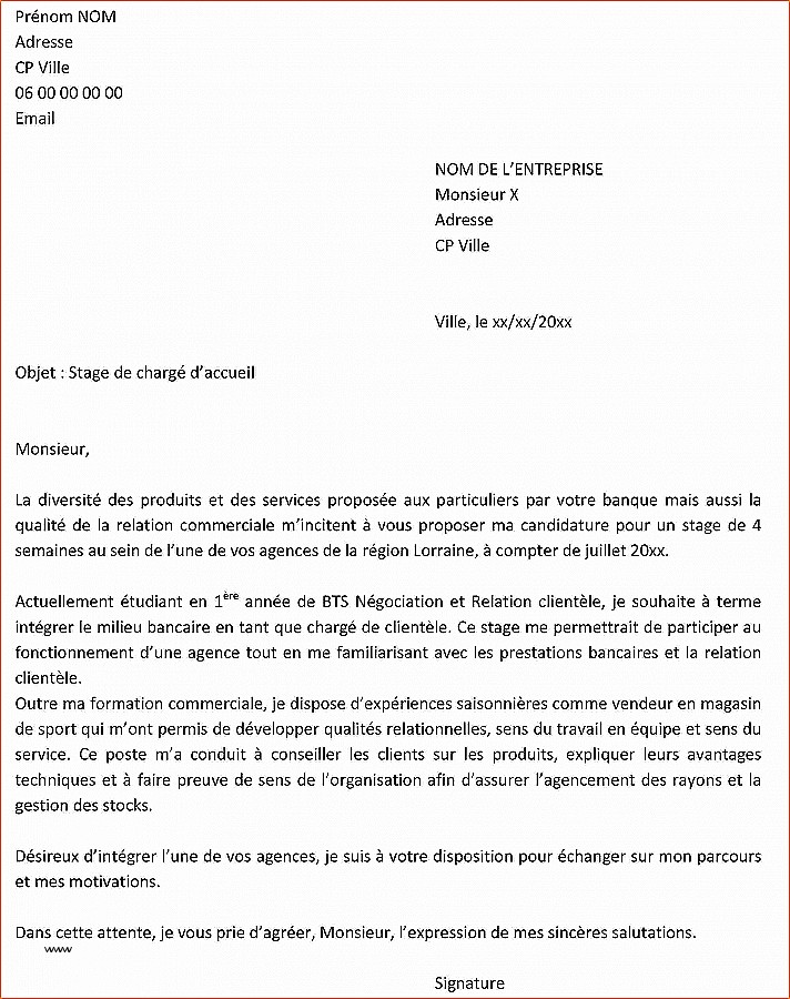 lettre type pour changement d'adresse