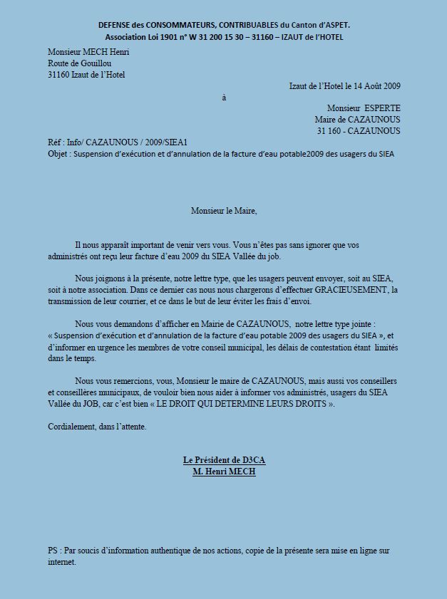lettre type pour contester une facture