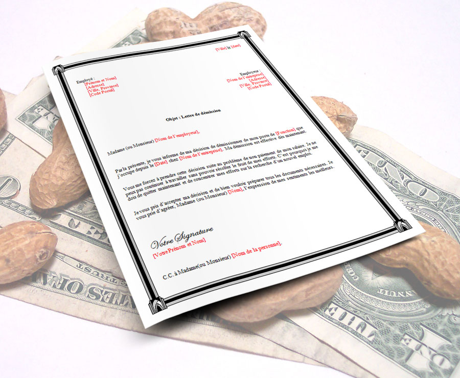 lettre type pour non paiement de salaire