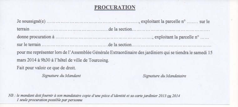 lettre type pouvoir representation