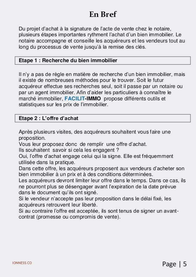 lettre type proposition de vente