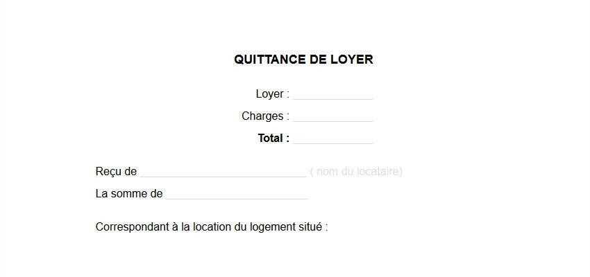 lettre type quittance de loyer