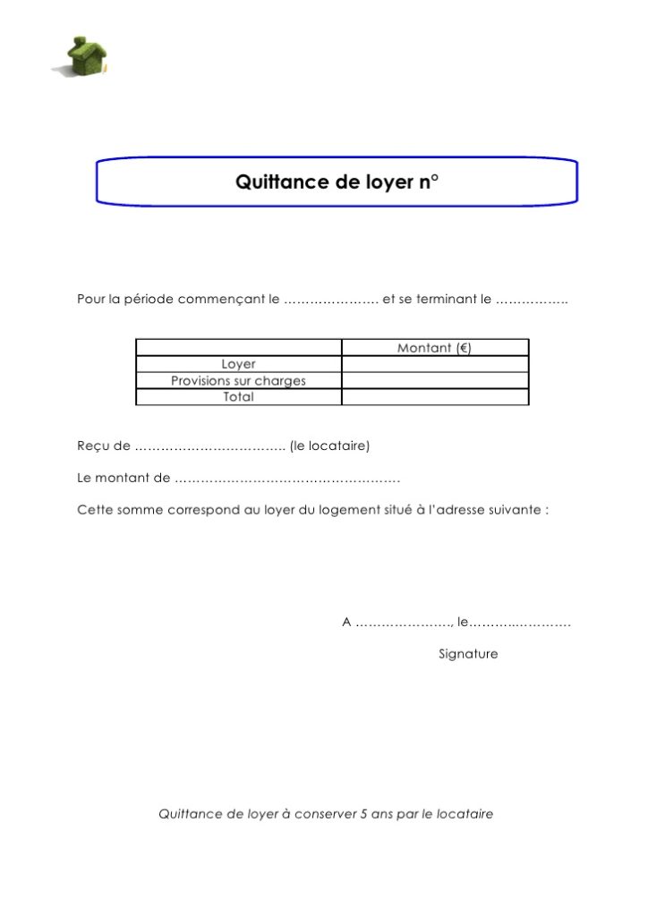 lettre type quittance de loyer