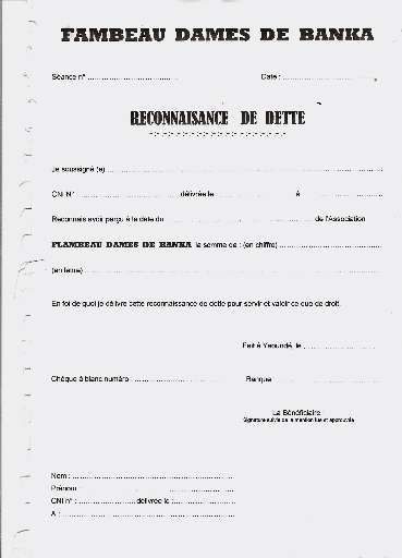 lettre type reconnaissance de dettes gratuit
