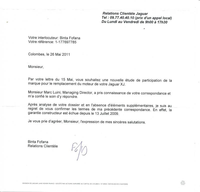 lettre type vice cache automobile