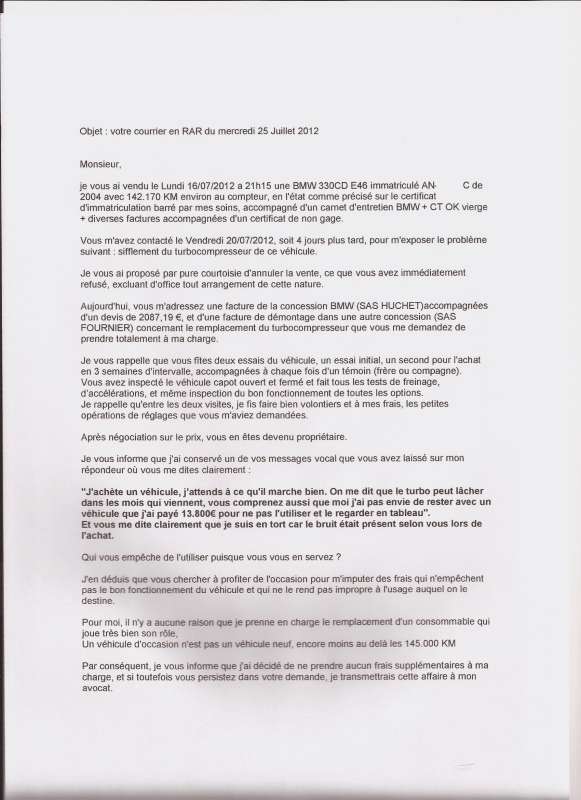 lettre type vice cache automobile