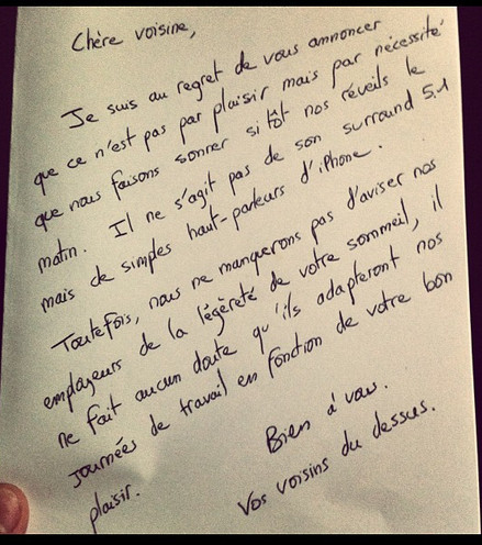 lettre type voisinage bruit