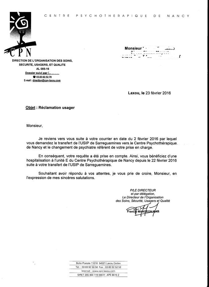 lettre types changement d'adresse