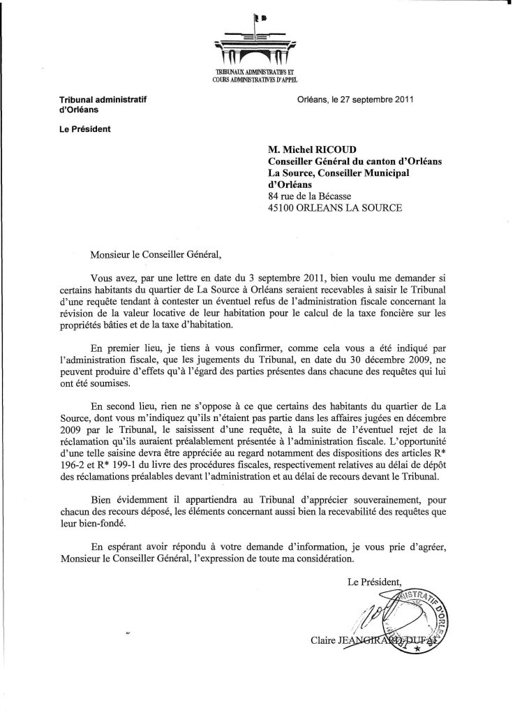 lettres administratives types