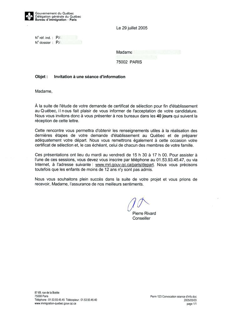 lettres d invitation