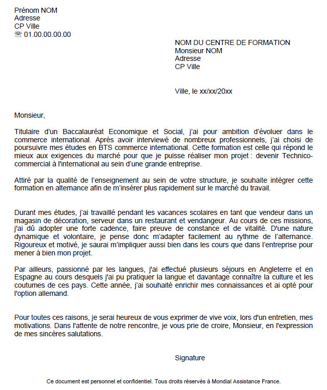lettres de motivation pour embauche