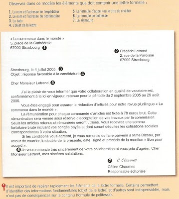 lettres formelles exemples