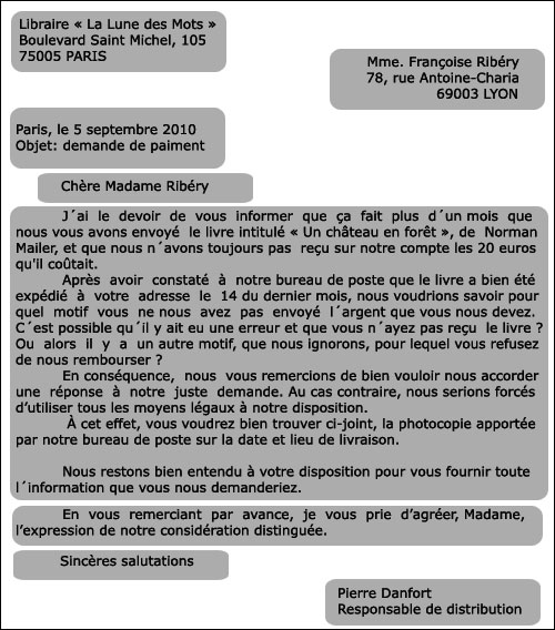 lettres formelles exemples
