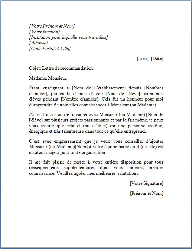 lettres professionnelles