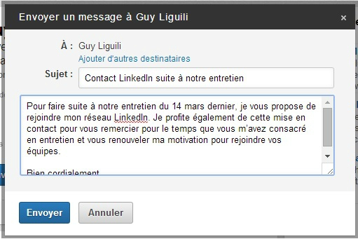 mail de remerciement stage