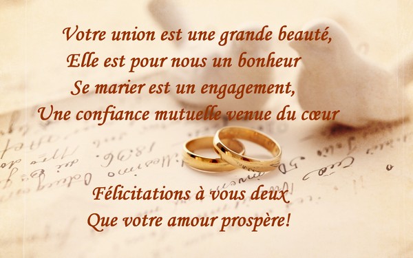 mariage felicitations modele