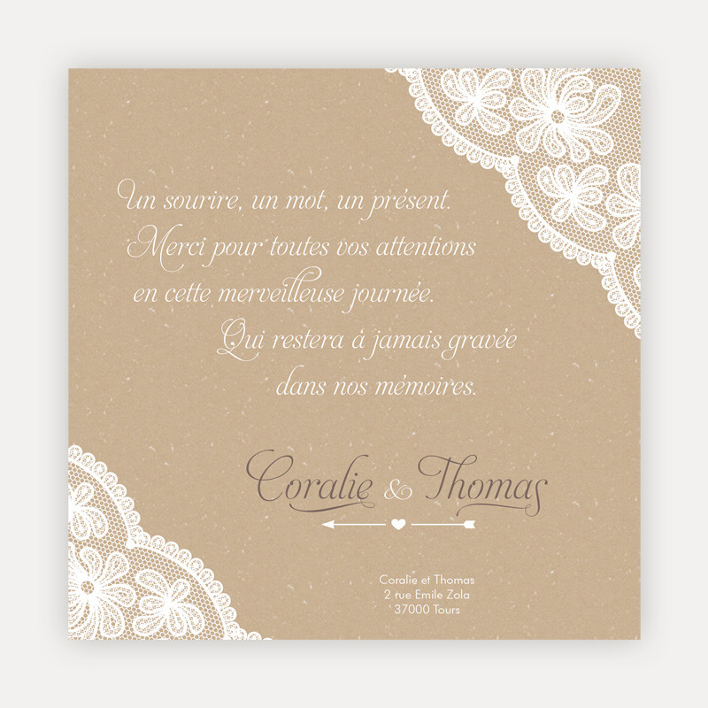 mariage remerciement