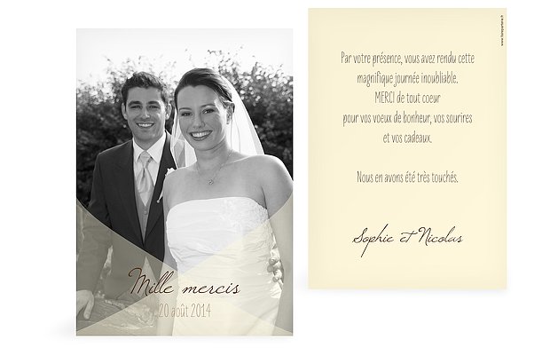 mariage remerciement