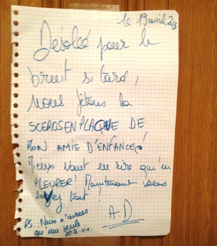 message d'excuse pour le bruit