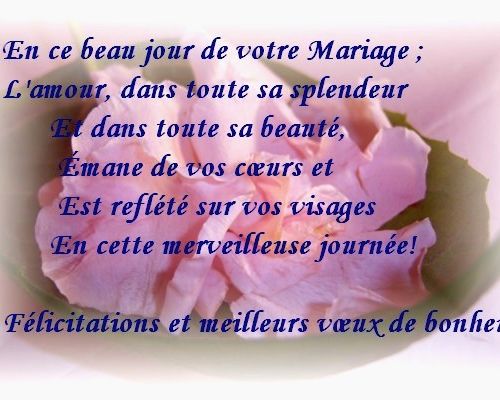 message pour feliciter les maries