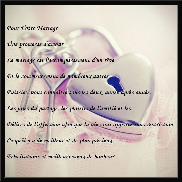 message pour un mariage