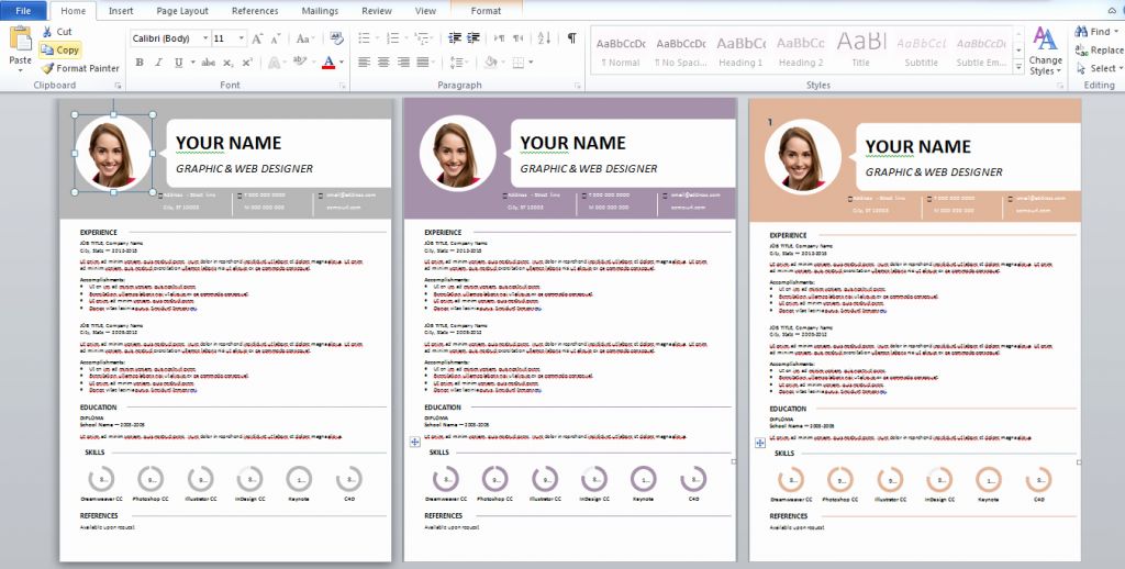 model de cv word gratuit