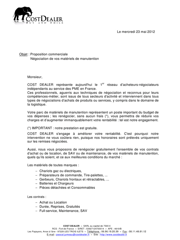 model de lettre de proposition de service