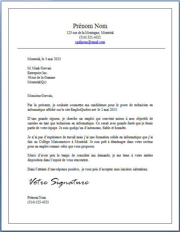 model de lettre de reclamation gratuite