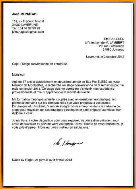 model de lettre de