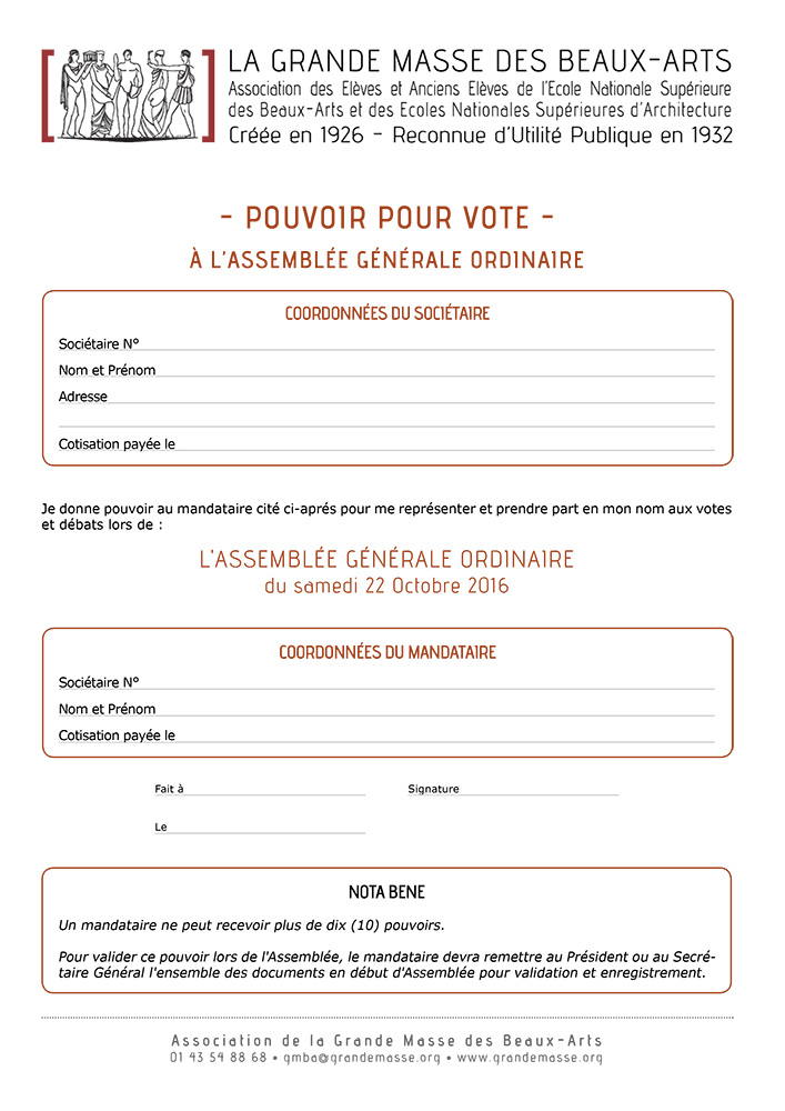 model de lettre procuration