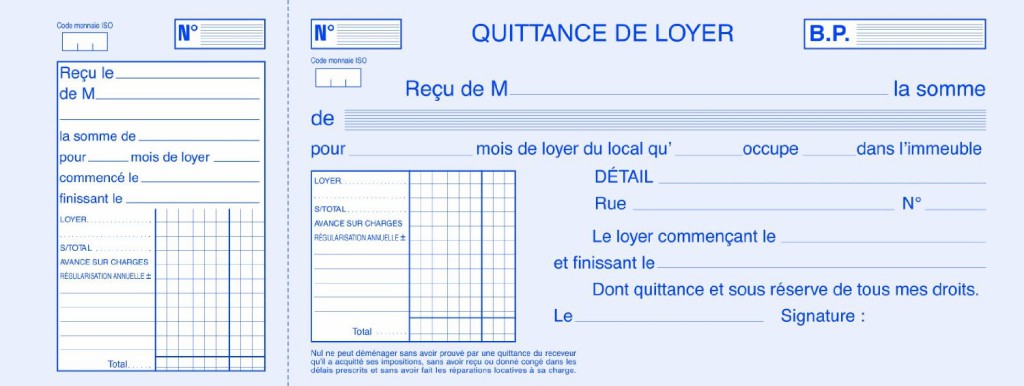 model de quittance de loyer a imprimer