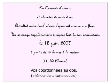 model de texte d'invitation d'anniversaire