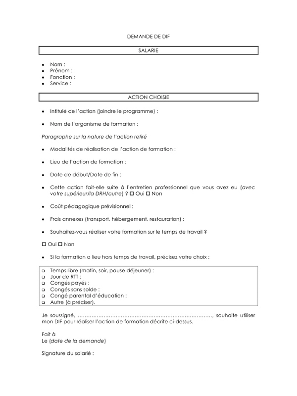 model de titre de conge