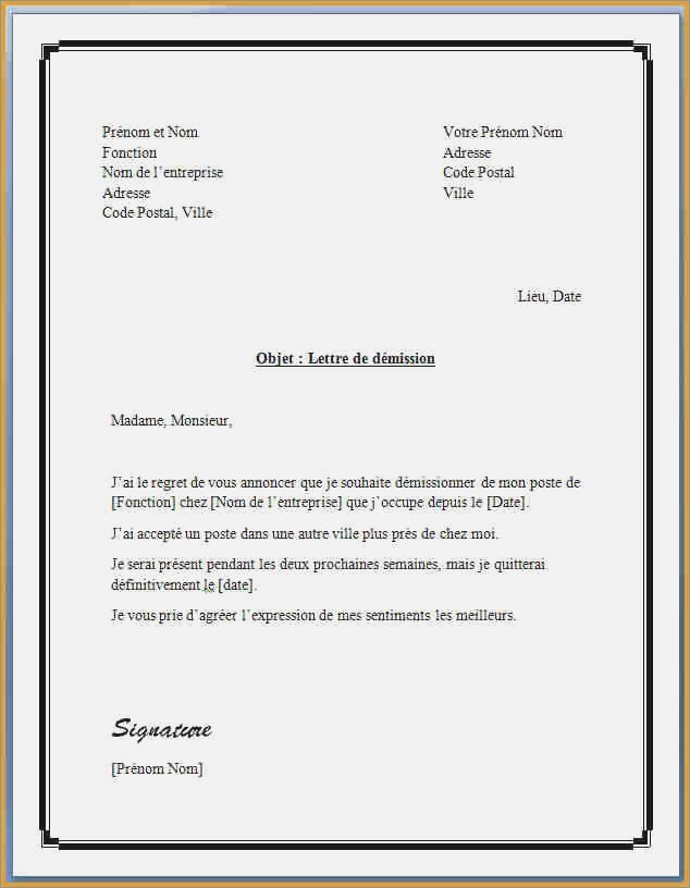 model lettre preavis logement
