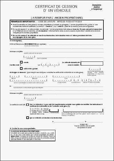 modele attestation vente vehicule