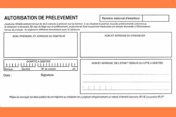 modele autorisation prelevement
